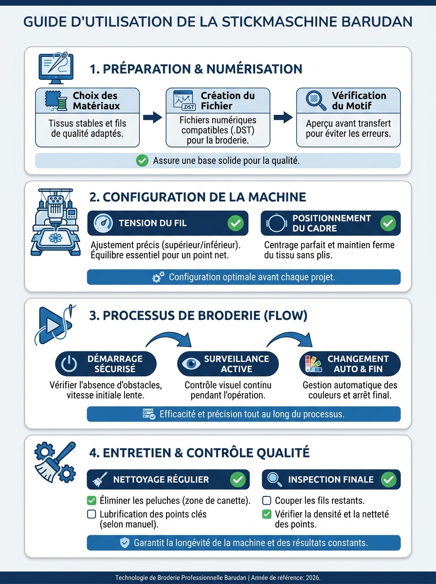 Infographie barudan stickmaschine