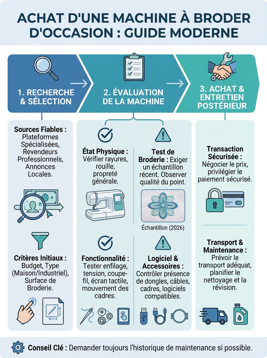 Infographie gebrauchte stickmaschine
