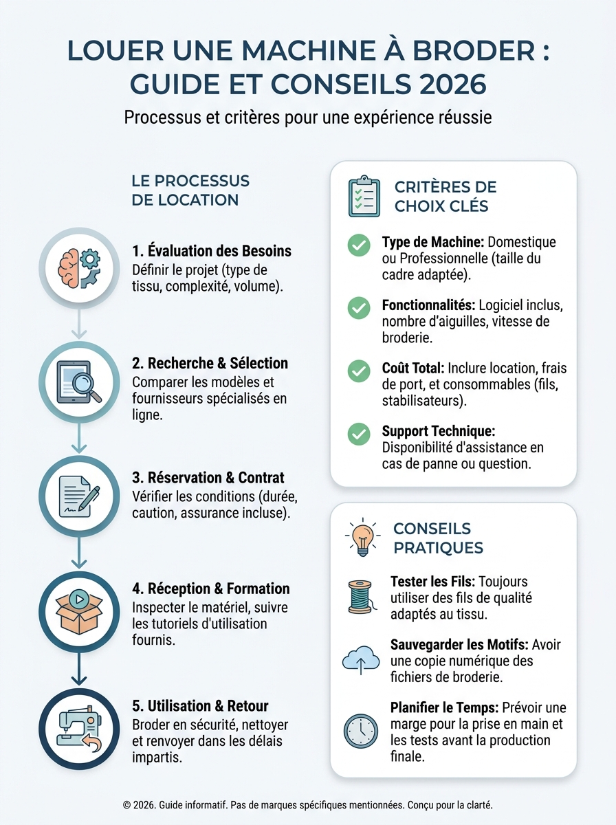 Infographie stickmaschine mieten