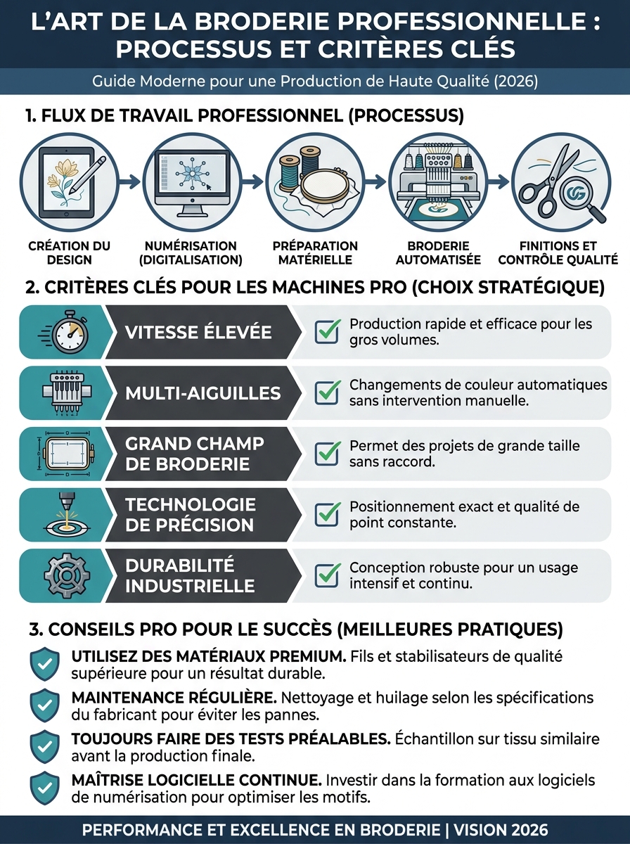 Infographie stickmaschine professionell