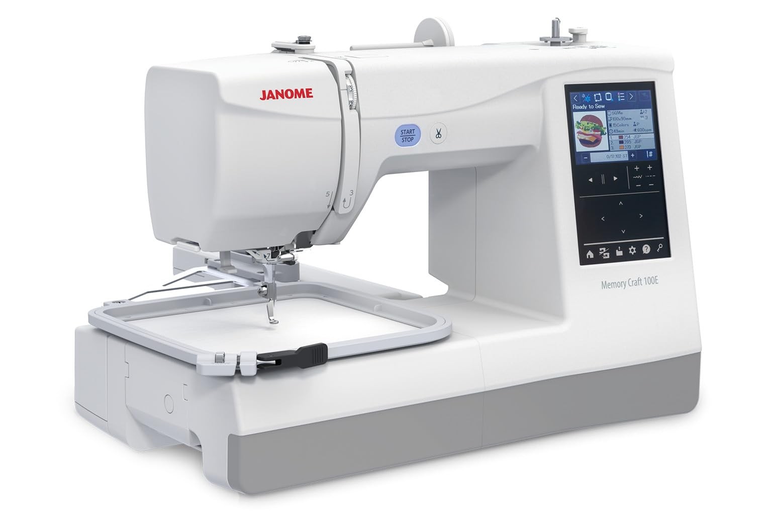 Janome Memory Craft 100E: Vollständige Bewertung der reinen Stickmaschine