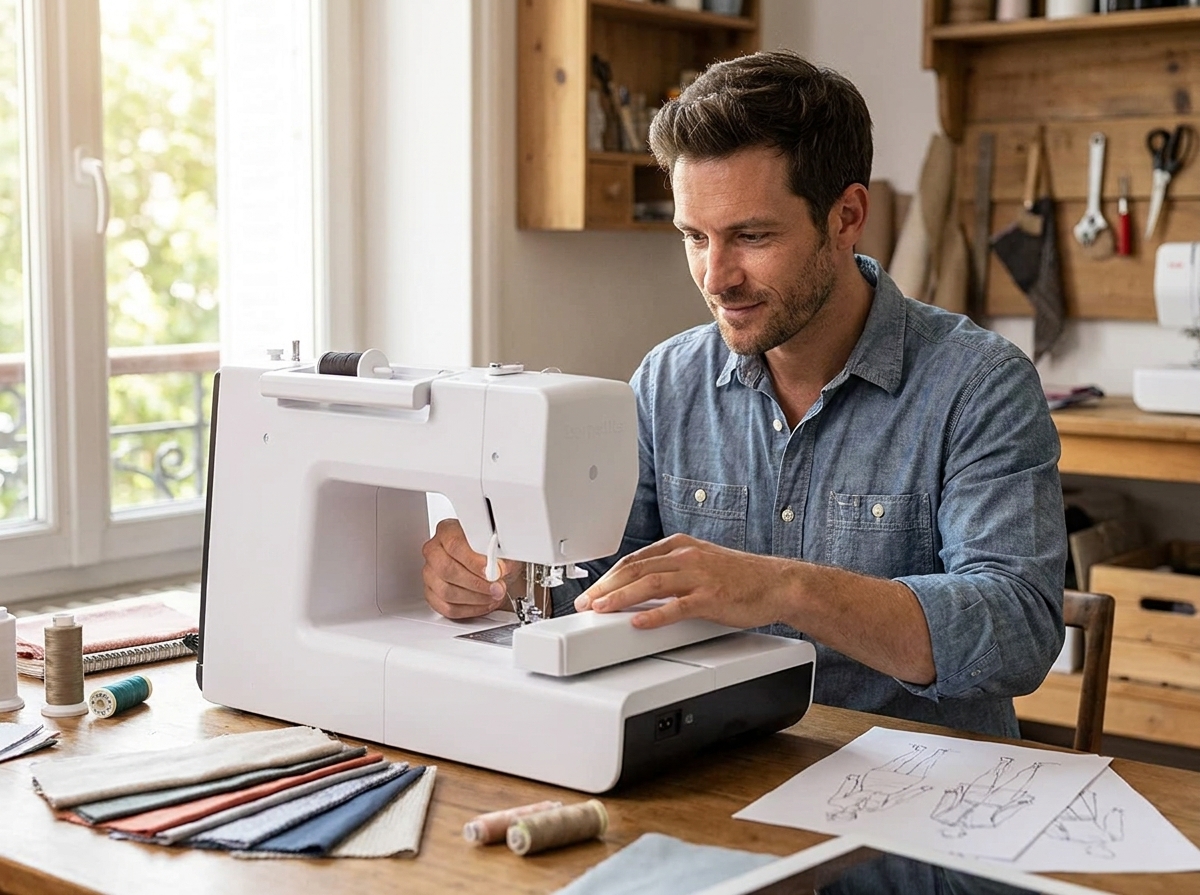 Jonas Brunner teste le Bernette Chicago 7 Nähmaschine und Stickmaschine mit 200 Näh…