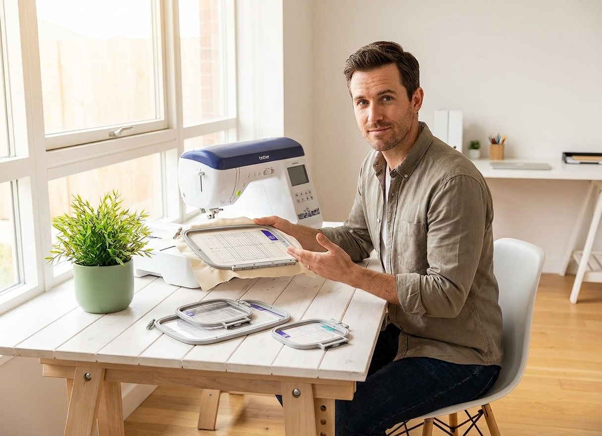 Jonas Brunner testet den Sew Tech Stickelrahmen zum Sticken und Nähen Kompatibel Brot…