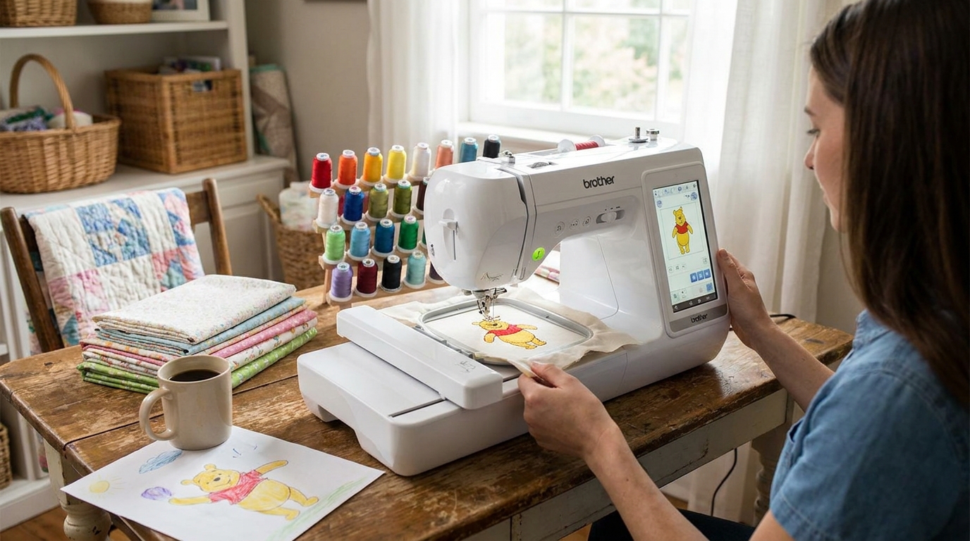brother stickmaschine disney en situation réelle