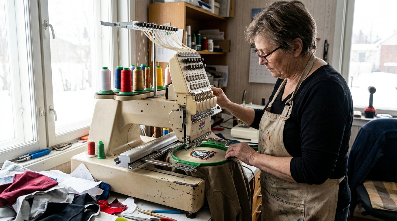 gebrauchte stickmaschine en situation réelle