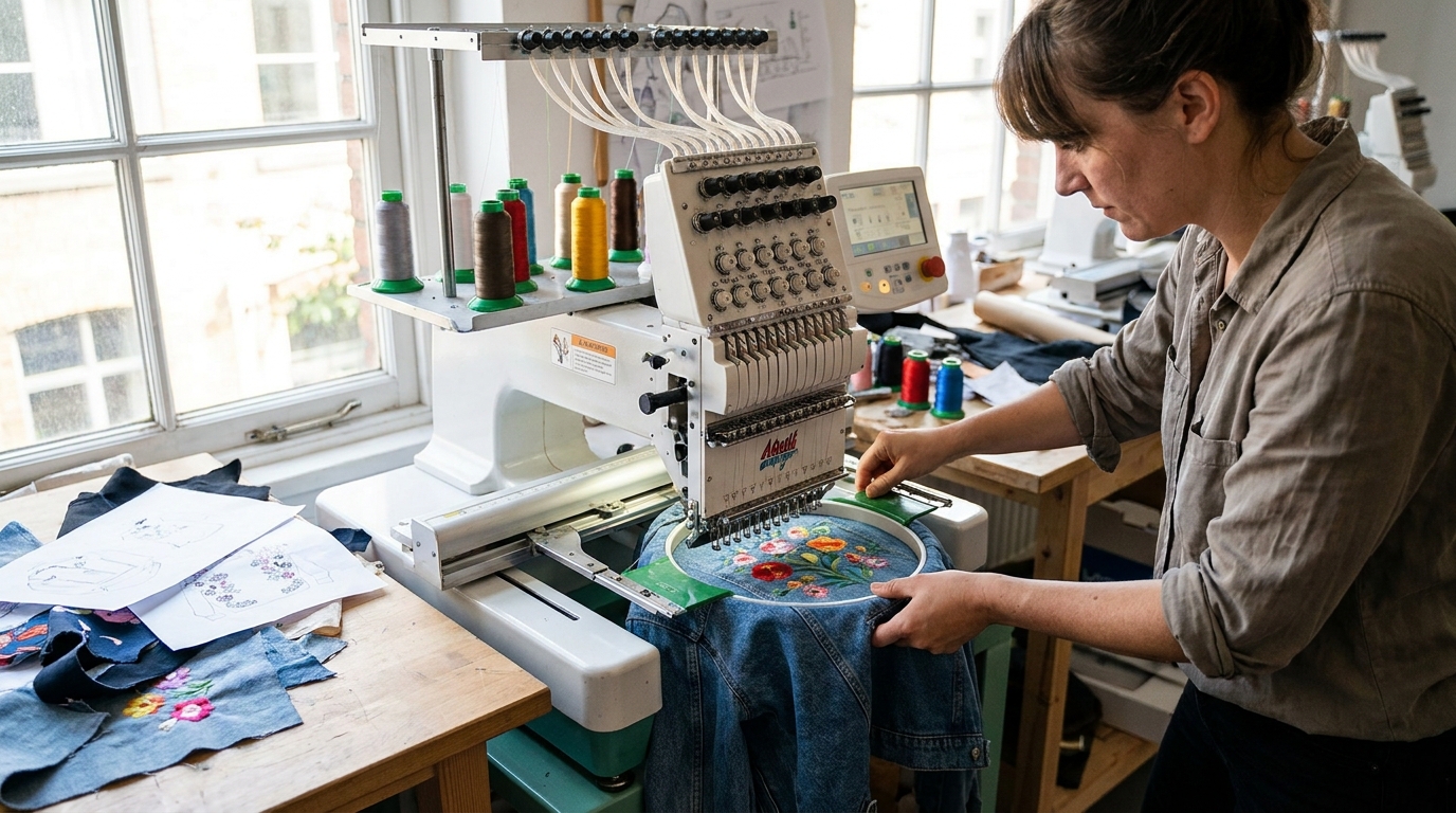 mehrnadel stickmaschine en situation réelle