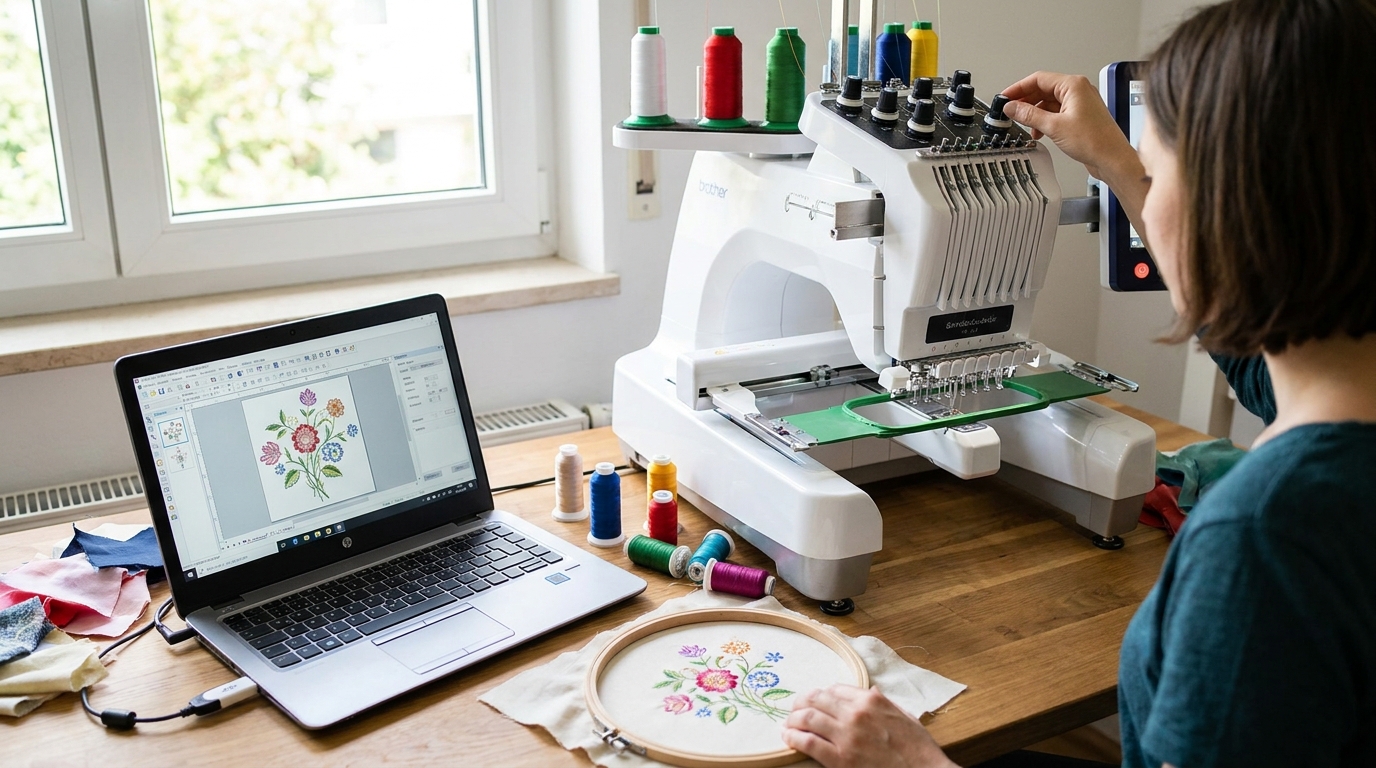 stickdatei für stickmaschine en situation réelle